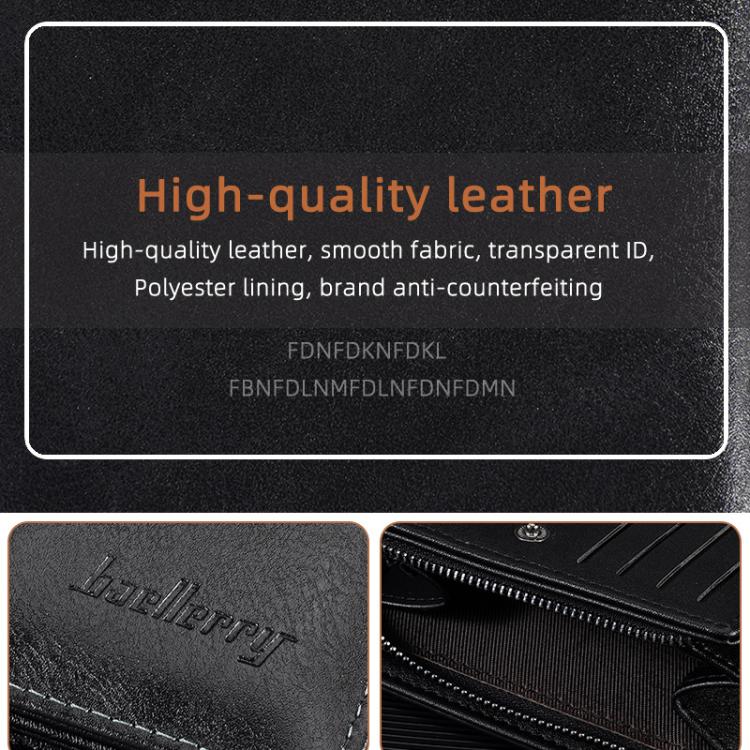 Baellerry D5592 Men Compact Wallet Vintage Waxed Leather RFID Multi-Card Holder