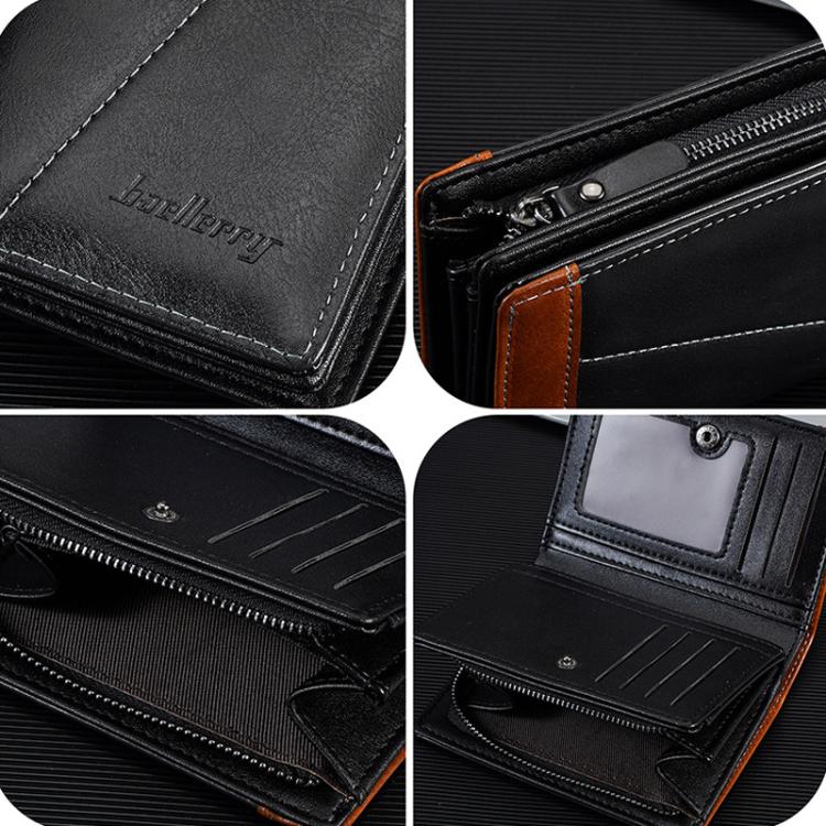 Baellerry D5592 Men Compact Wallet Vintage Waxed Leather RFID Multi-Card Holder