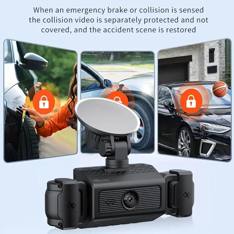 A7 1080P Dash Camera HD Night Vision Car Recorder, Front+Left+Right, Front+Left+Right+Rear