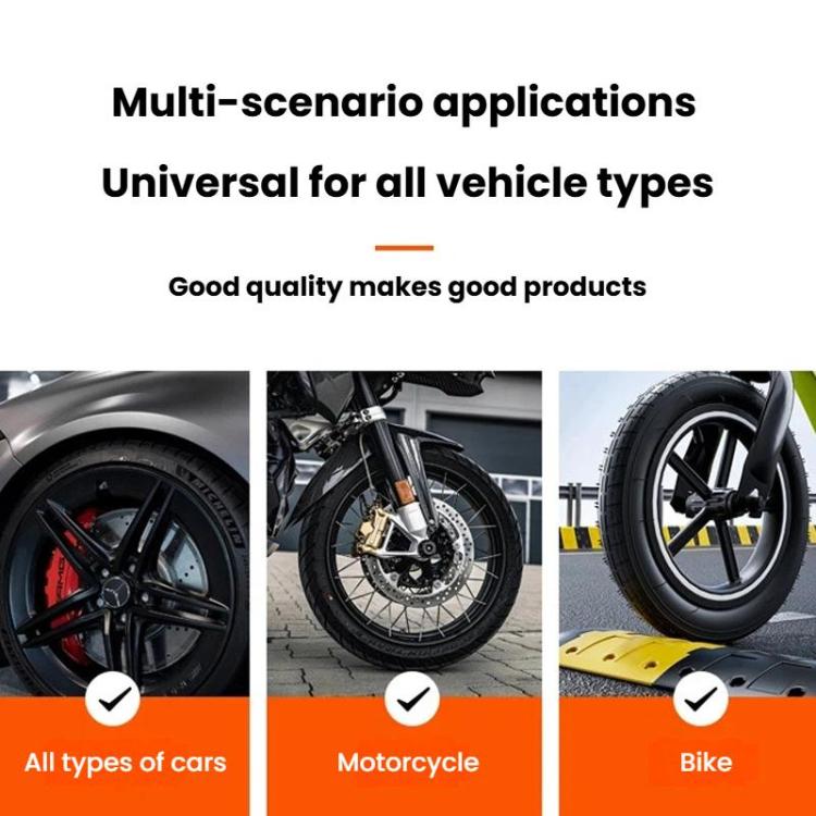 Digital tire pressure gauge shown for cars, motorcycles, and bikes