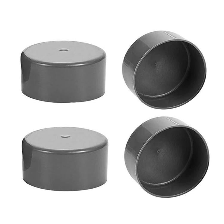 4-pack round gray rubber bearing protector covers with central hole and open rim