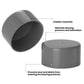 Gray rubber bearing protector cap with open cylinder and round top for lubrication