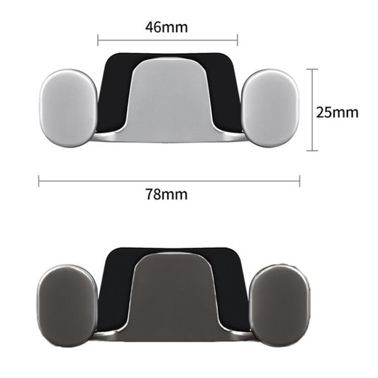 2pcs Vehicle-Mounted Metal Adhesive Double-Hook Phone Holder