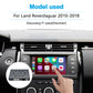 Wireless CarPlay and Android Auto module use shown in Land Rover dashboard