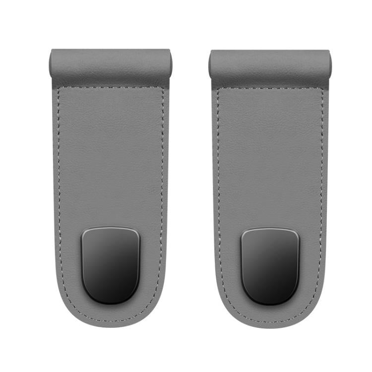 Car interior hook organizer, gray faux leather single pouch with black hook insert