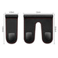 Car interior hook organizer with dimensions, black single and double pouches with red stitching