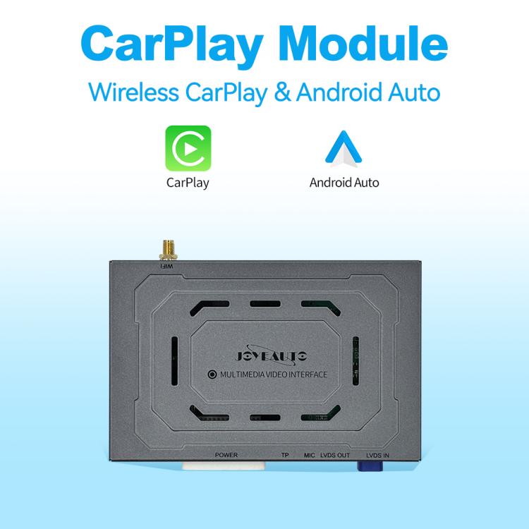 Wireless CarPlay module box with multi-video interface panel and bottom ports
