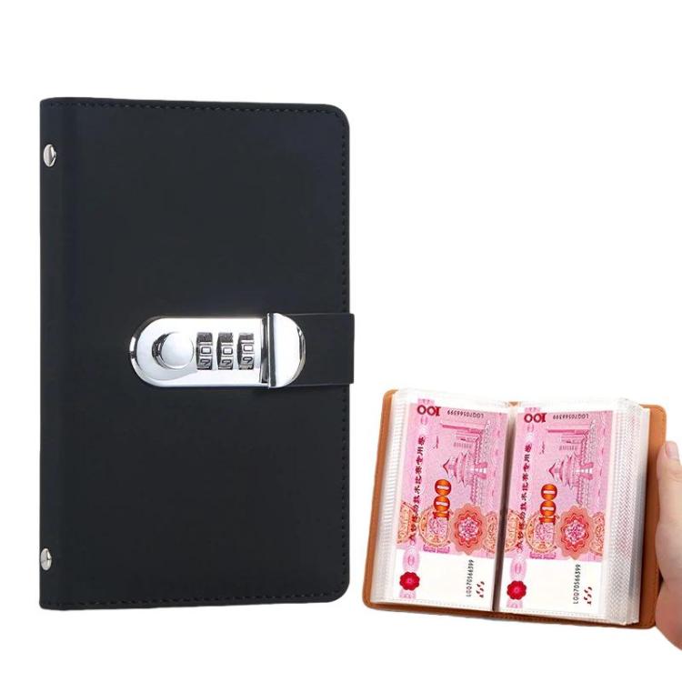 A6 Password Lock Cash Book 50-Page Large Capacity Waterproof Commemorative Banknote Album