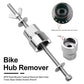 Bicycle hub remover tool with slotted tower base socket and axle-side insert piece