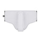 Car seat belt shoulder pad positioner retainer in light beige/cream with stitched center panel