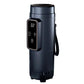 Portable medication cooling cup in dark finish with LCD temperature readout and side handle