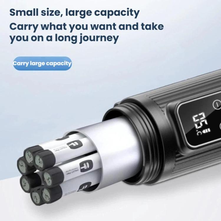 Portable cooling cup with close-up of inner cartridge holding multiple insulin items