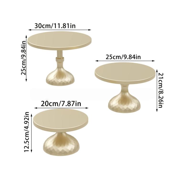 3-Piece Cake Stand Set for Wedding Dessert Table Tiered Serving Plates 30/25/20cm