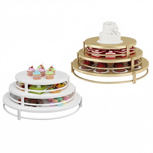 Elegant Tiered Cake Stand Set 3 Stackable Dessert Trays for Wedding & Party Display 30/25/20cm