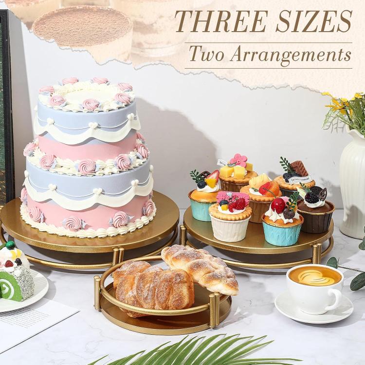 Elegant Tiered Cake Stand Set 3 Stackable Dessert Trays for Wedding & Party Display 30/25/20cm