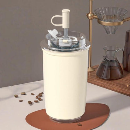316 Stainless Steel Insulated Coffee Cup Vacuum Double-Wall Straw Cup, 300ml