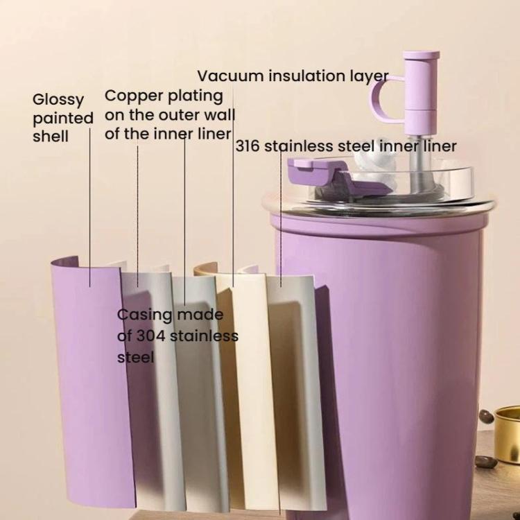 316 Stainless Steel Insulated Coffee Cup Vacuum Double-Wall Straw Cup, 300ml