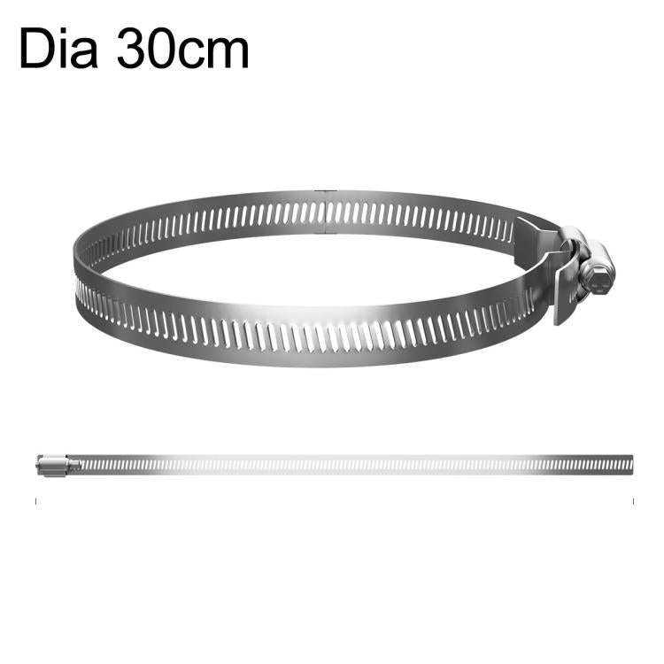 Stainless steel hose clamp strap, adjustable band with screw, 30cm diameter