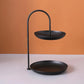 Decorative Wrought Iron Two-Tier Tray Multi-Purpose Serving And Display Plate For Parties And Daily Use