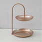 Decorative Wrought Iron Two-Tier Tray Multi-Purpose Serving And Display Plate For Parties And Daily Use