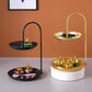 Decorative Wrought Iron Two-Tier Tray Multi-Purpose Serving And Display Plate For Parties And Daily Use