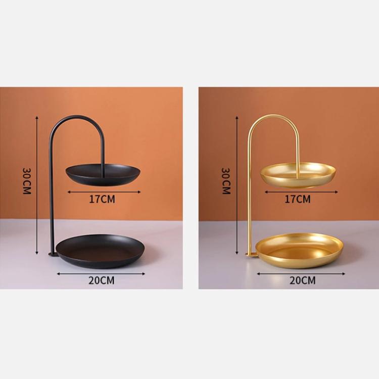 Decorative Wrought Iron Two-Tier Tray Multi-Purpose Serving And Display Plate For Parties And Daily Use