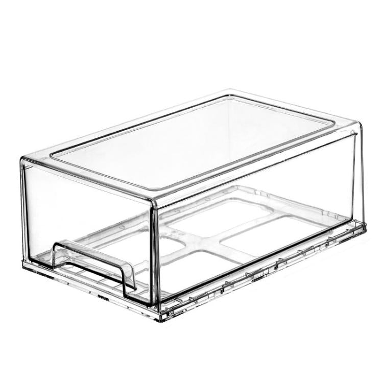 Transparent Thickened Storage Box Stackable Drawer-Style Desktop Organizer, Small, Large, Extra Large