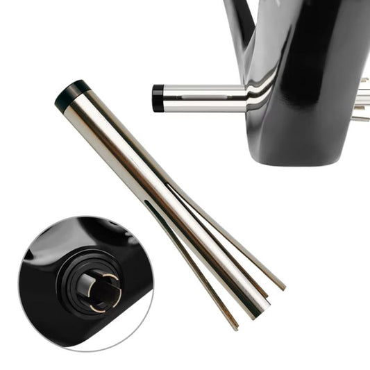Bottom bracket removal tool with two gold steel drive rods and black end collars