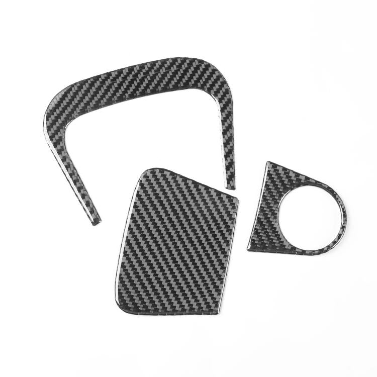 Carbon-fiber ignition decal set pieces: large panel, side strip, and circular ring