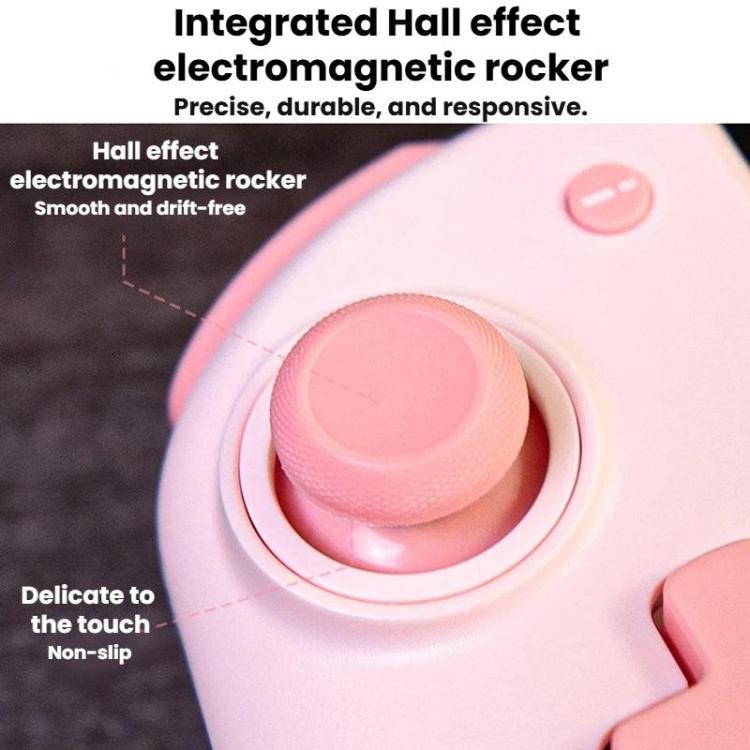 Pink Hall-effect joystick rocker on a split Nintendo Switch controller
