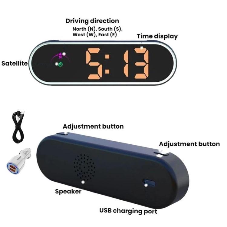 Car speed HUD display with colored direction icons, adjustment buttons, and speaker