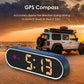 Car speed HUD display with orange LED reading 31 and compass direction icon