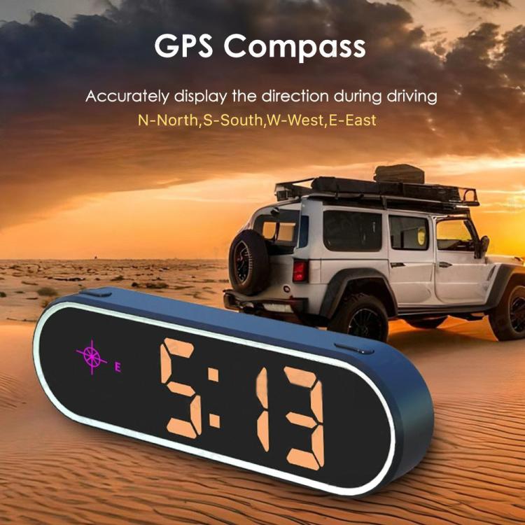 Car speed HUD display with orange LED reading 31 and compass direction icon
