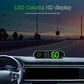 Car speed HUD display in dashboard view with green LED reading 68