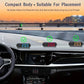 Dashboard head-up display speed gauge with green check indicators