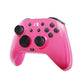 Pink mechanical game controller with black thumbsticks and ABXY face buttons
