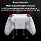White mechanical game controller back with four macro buttons and textured grips