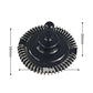 Black frothing whisk attachment with spring coil ring and central knob; size shown