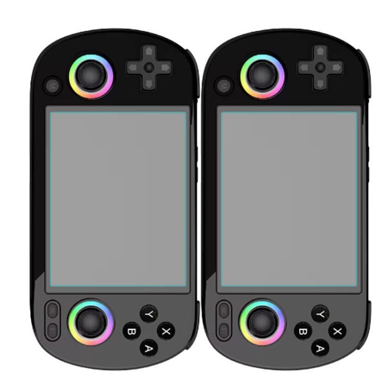 Screen protector tempered glass for two handheld consoles, covering the displays