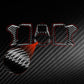 Red-accented carbon-fiber style car interior decoration sticker set, 6 pieces