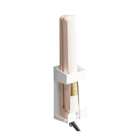 304 Stainless Steel Curling Iron Holder Heat Resistant No Drill Wall Mount with Cord Organizer for Hot Hair Tools