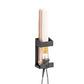 Black wall-mount curling iron holder with heat-resistant cradle and cord organizer
