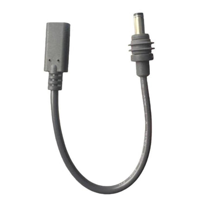 Charging cable with USB-C female connector and DC 5.5x2.1 plug, gray
