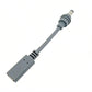 USB-C female to DC 5.5x2.1 charging cable, gray barrel and USB-C ends