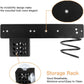 Wall-mounted hair tool holder with mounting bar, vented rack, and cord spring, black