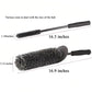 Adjustable-size wheel hub crevice cleaning brush with gray bristle cylinder and round pad head