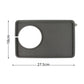 Grey silicone mat size 27.5cm by 18cm, round cutout and side loop