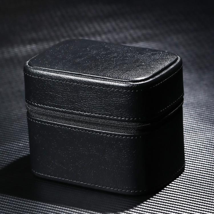 Lily-patterned Watch Case With Zipper Leather Watch Storage Pouch