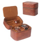 Lily-patterned Watch Case With Zipper Leather Watch Storage Pouch