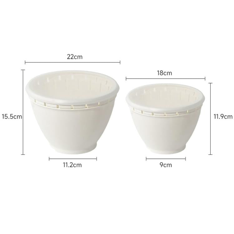 Vegetable Washing Draining Basket Multi-Functional Double-Layer Rice Washing Basin, Small, Large, Large+Small